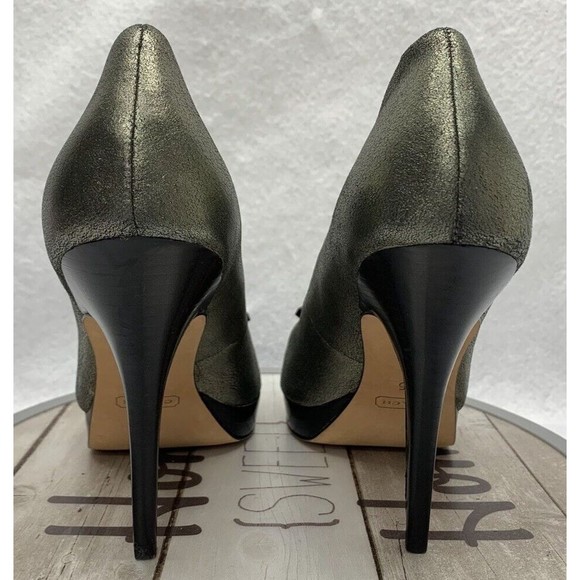 Coach Shoes Pumps Heels Bergen Soft Crackled Leather Green Women's Size 8.5B - Picture 8 of 15